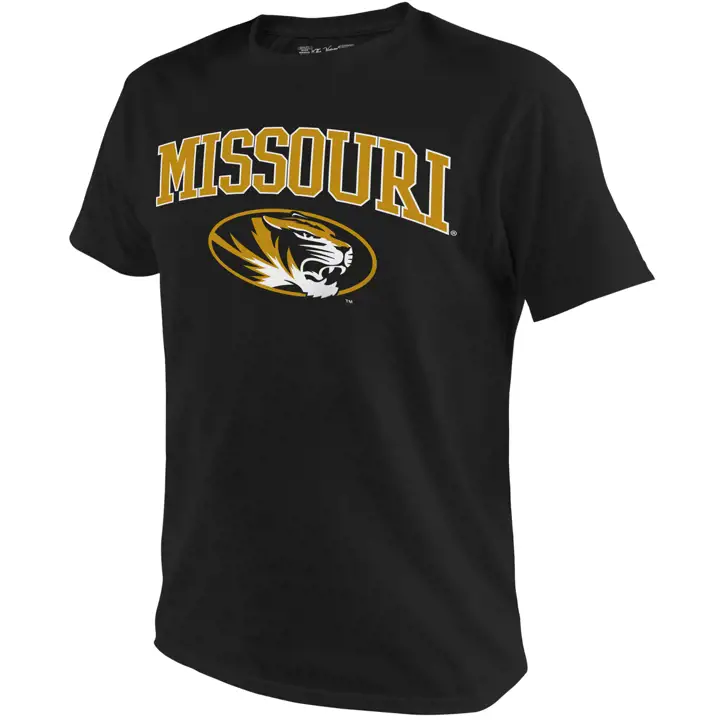 T-shirt à logo mi-taille des Tigers du Missouri 2F NCAA noir