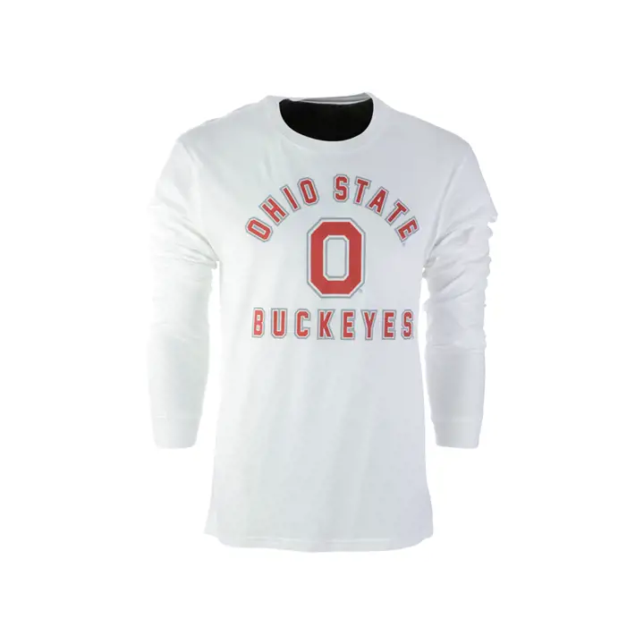 T-Shirt Manches Longues Coton NCAA Ohio State B blanc