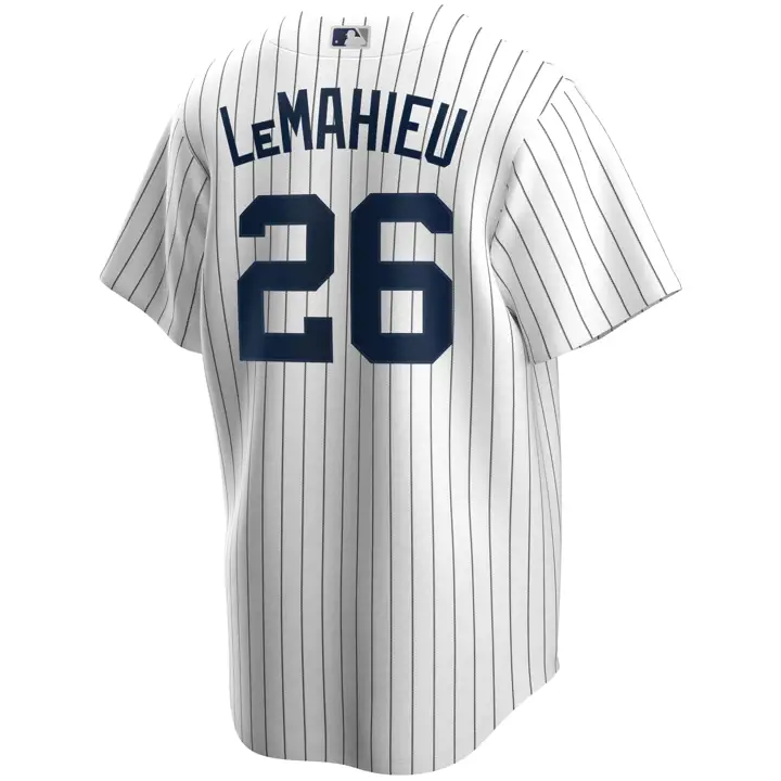 Maillot de joueur réplique officiel MLB des Yankees DJ LeMahieu BLANC/N