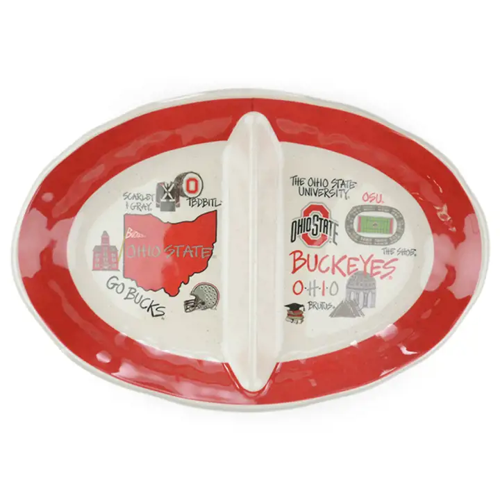 Assiette ovale en mélamine Ohio State Buckeyes