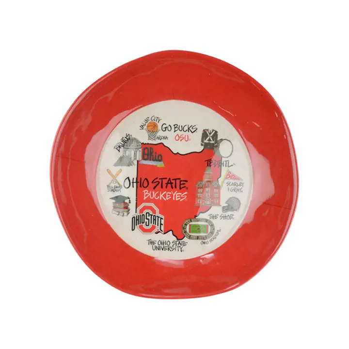 Assiette ronde en mélamine Ohio State Buckeyes