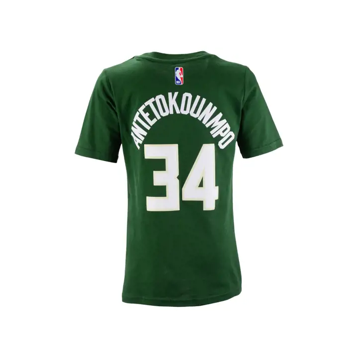 T-shirt jeunesse NBA Milwaukee Bucks Giannis noir (Nom et Numéro)