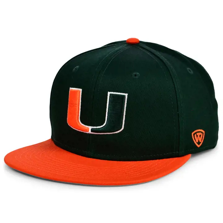 Casquette snapback 2 tons Miami Hurricanes NCAA vert/orange