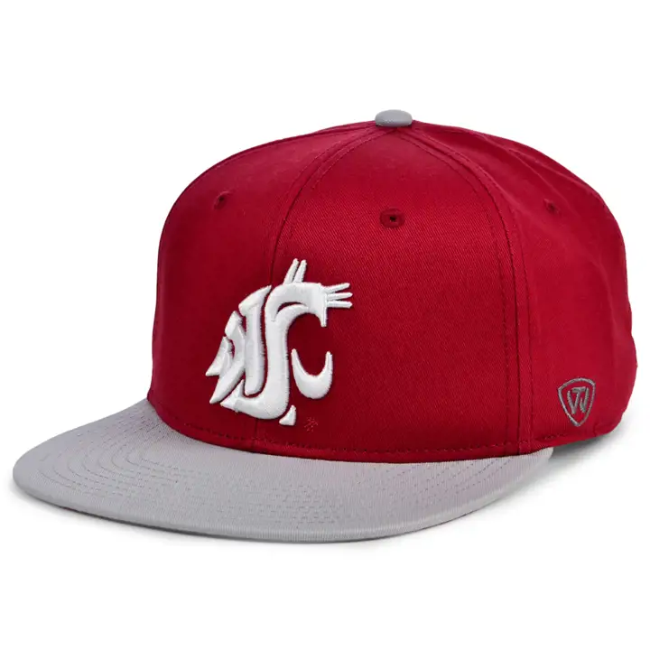 Casquette snapback 2 tons NCAA Cougars de l'État de Washington rouge/gris