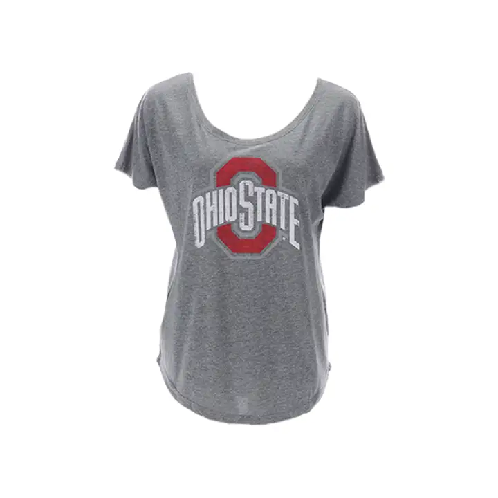 T-shirt ras du cou Ohio State Buckeyes NCAA en tissu tri-mélange GRIS