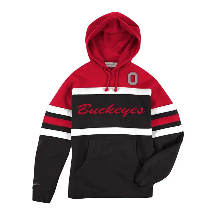 Sweat à capuche entraîneur NCAA Ohio State Buckeyes 21 rouge/noir
