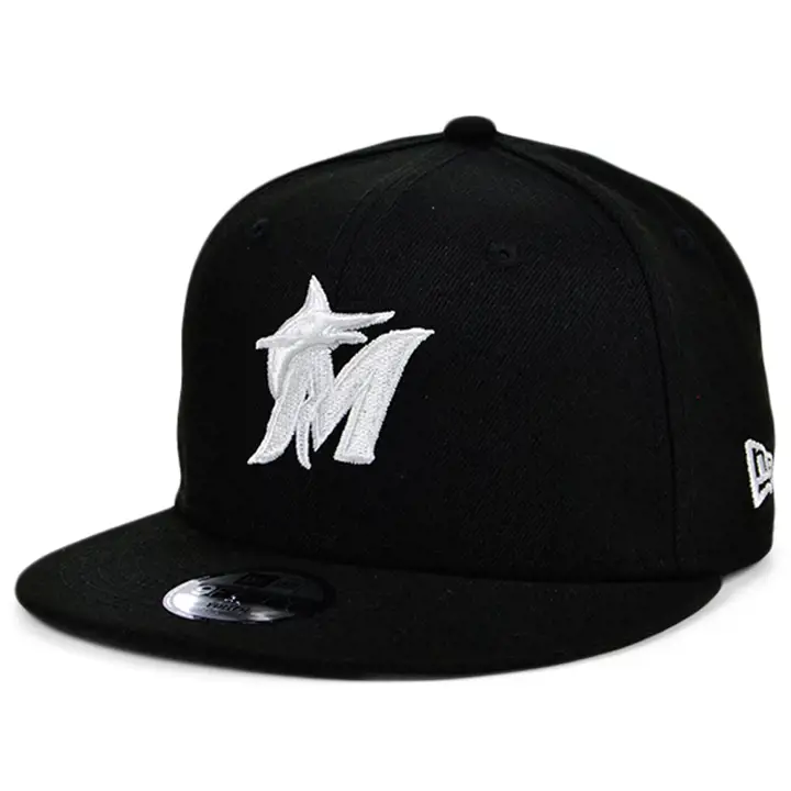 Miami Marlins YTH B-DUB SNAP BLK/WHT