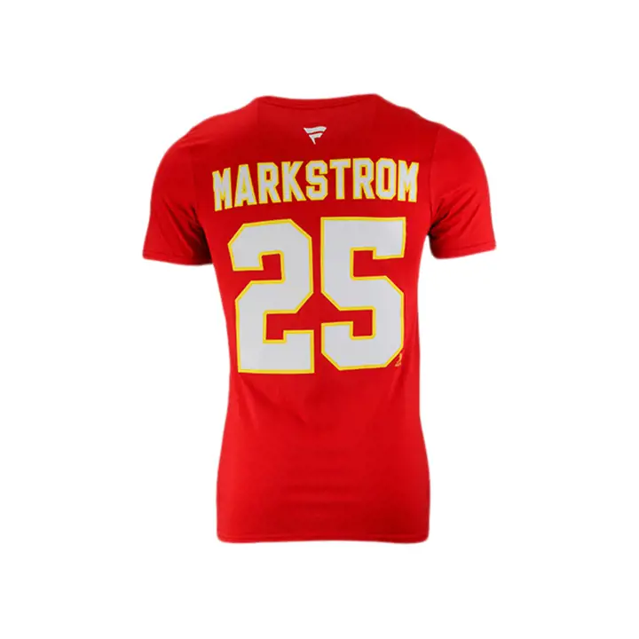 T-shirt authentique FLAMES LNH Stack N&N Jacob Markstrom rouge