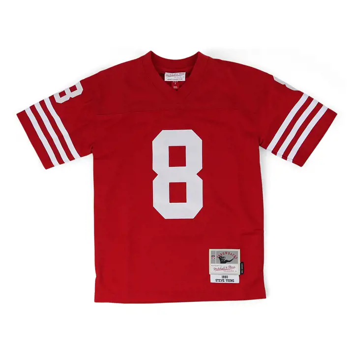 Maillot jeune joueur retraité NFL 49ERS Steve Young ROUGE