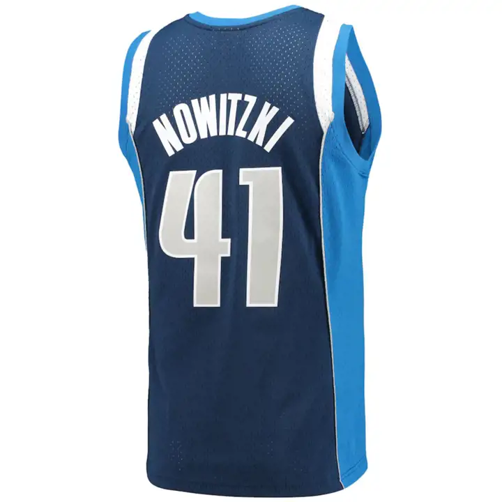 Maillot Dallas Mavericks NBA M&N Swingman Nowitzki bleu marine/bleu