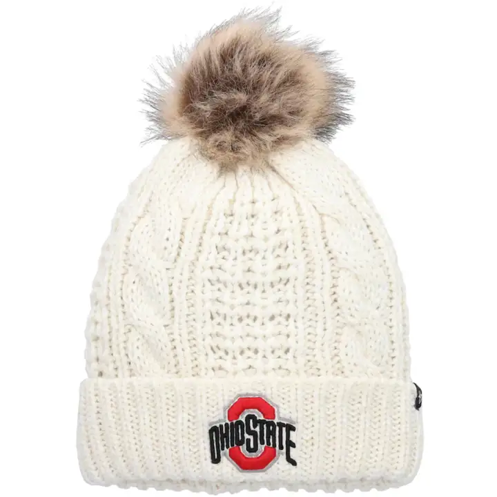 Ohio State Buckeyes NCAA Wmns Meeko Pom Knit ivoire