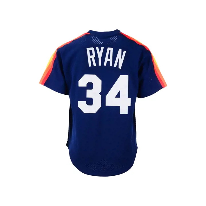 MAILLOT ASTROS MLB CA M&N Auth BP Mesh Nolan Ryan marine/orange/jaune