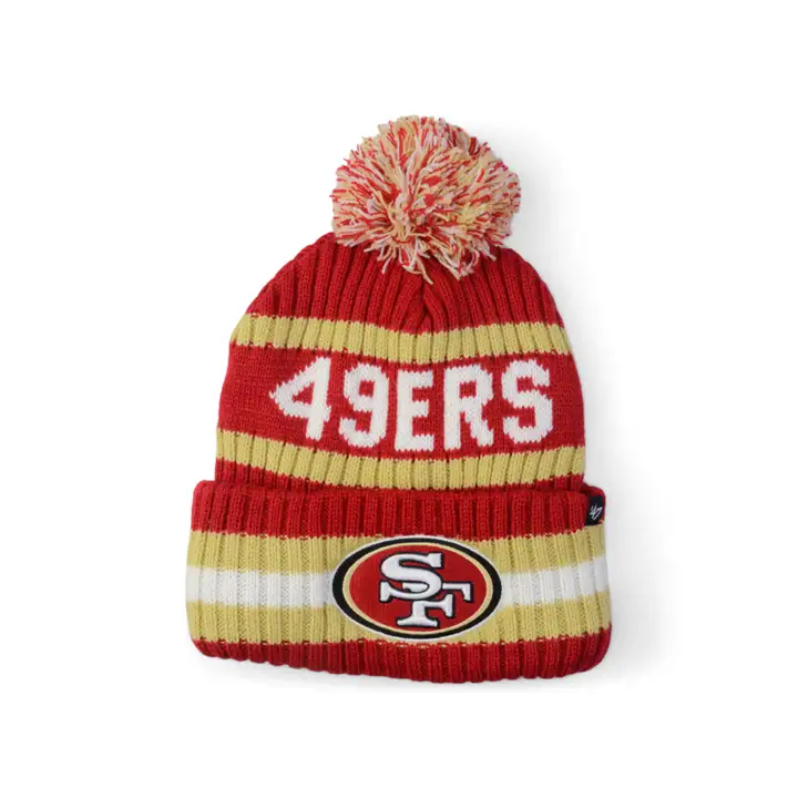 Bonnet à pompon tricoté 49ERS NFL '47 Bering rouge