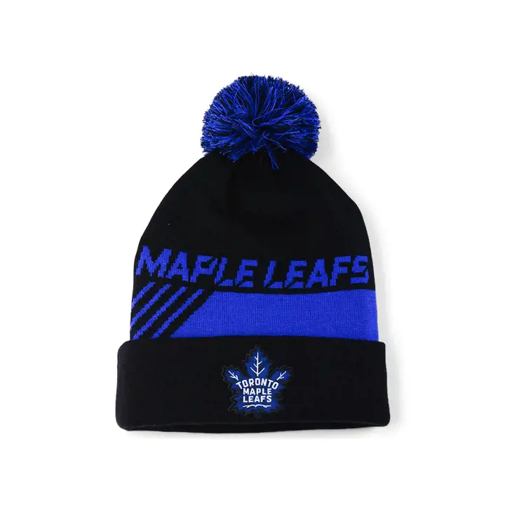 Toronto Maple Leafs LNH 21 ALT LR Bonnet à revers et pompon noir