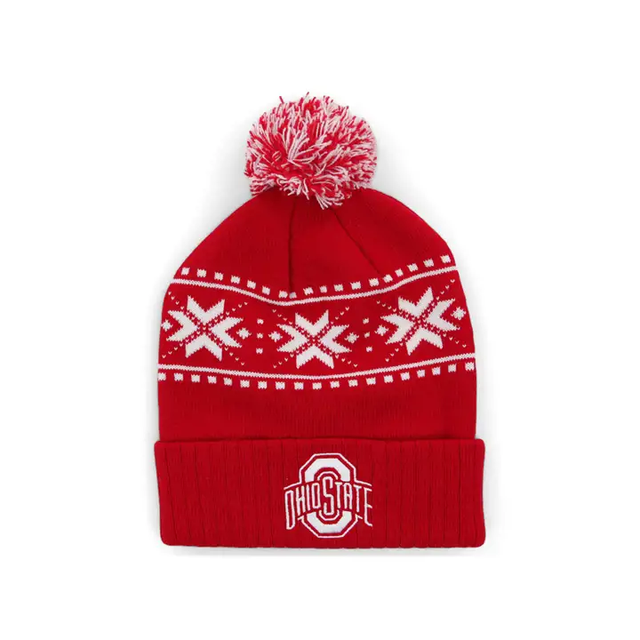 Ohio State Buckeyes NCAA Bonnet à pompon Gris