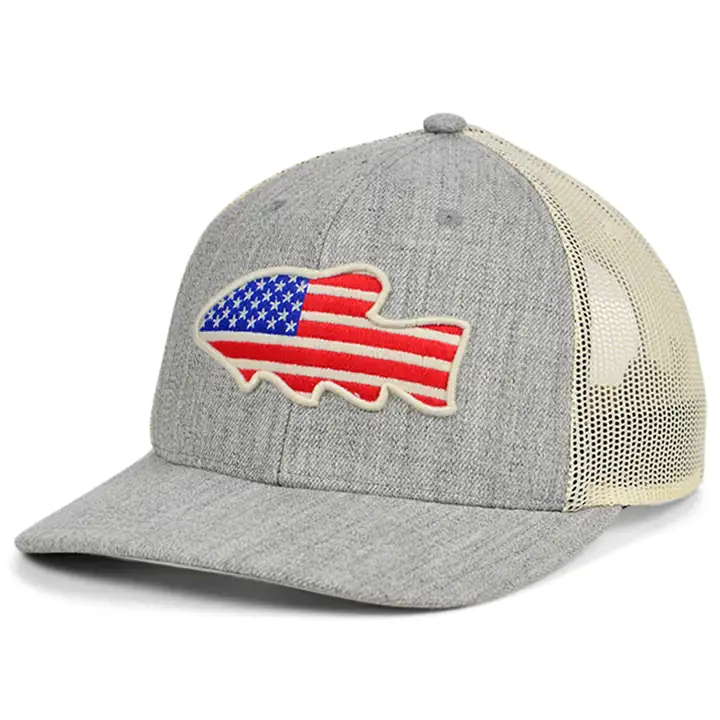 FISH Fish Collection Casquette Trucker Courbée USA Gris chiné