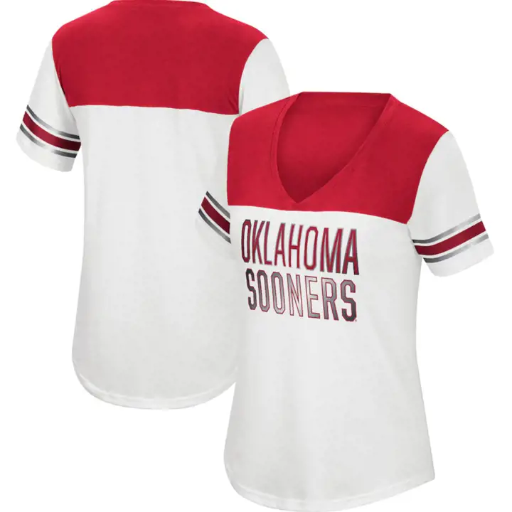 T-shirt de sport pour femme NCAA Oklahoma Sooners 21 blanc/carmin