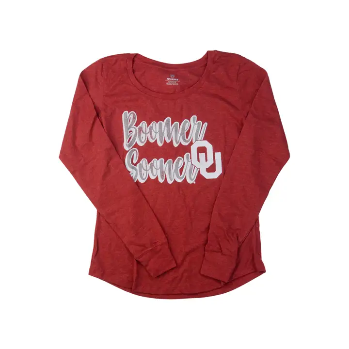 T-shirt manches longues favorite femme NCAA Oklahoma Sooners 21 cramoisi