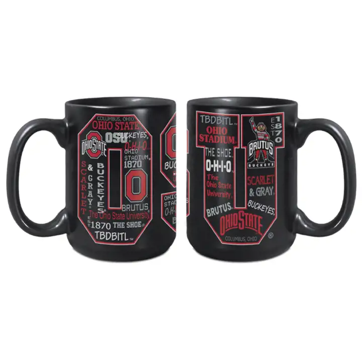 Tasse mate imprimée Ohio State Buckeyes 44 cl noire