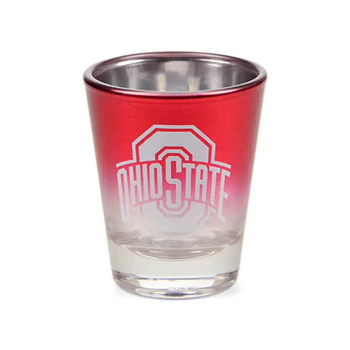 Verre à shot Ohio State Buckeyes Chrome Ombre 2 oz rouge/blanc