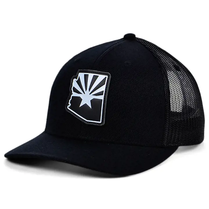 Arizona BBW cuir écusson d'état casquette de routier incurvée drapeau NOI/NOI/
