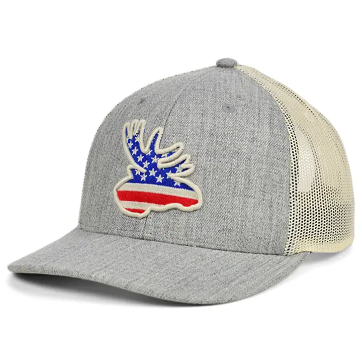 Casquette trucker courbée Moose Animal Collection USA gris clair