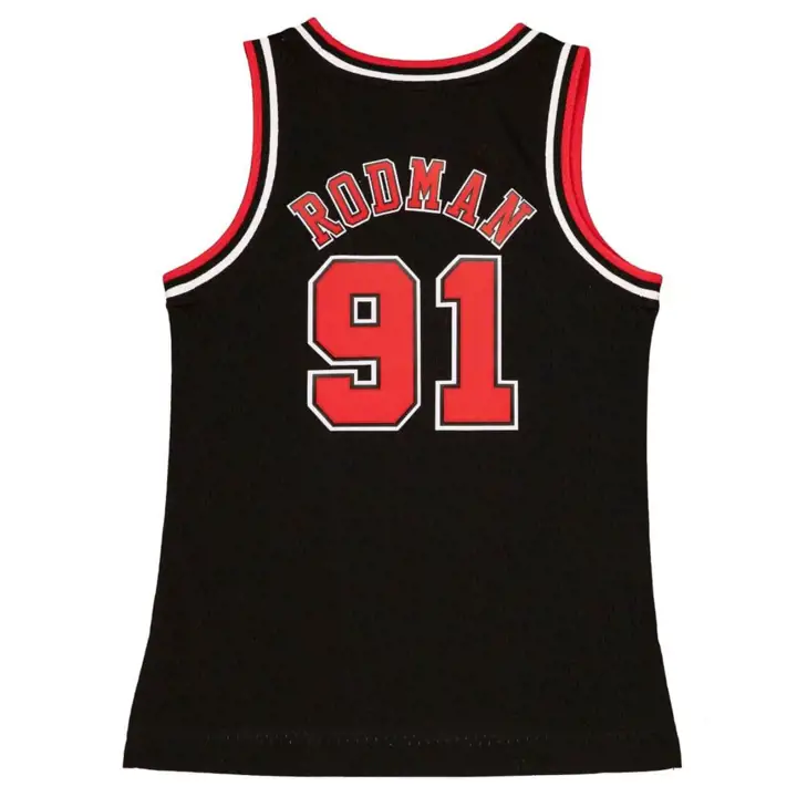 Maillot HWC Swingman Bulls NBA Femme Dennis Rodman Noir/Noir