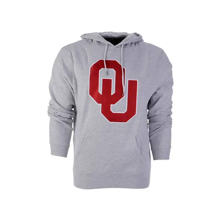 Sweat à capuche grand logo NCAA Oklahoma Sooners 2F gris chiné