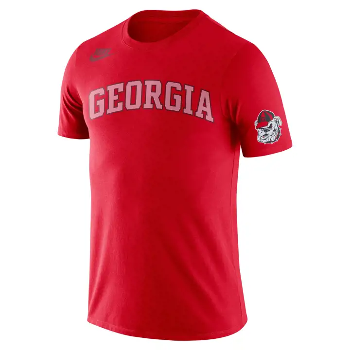 T-Shirt Rétro en Coton NCAA GEORGIA BULLDOGS ROUGE