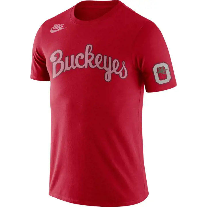 T-shirt rétro en coton NCAA OHIO STATE BUCKEYES ROUGE