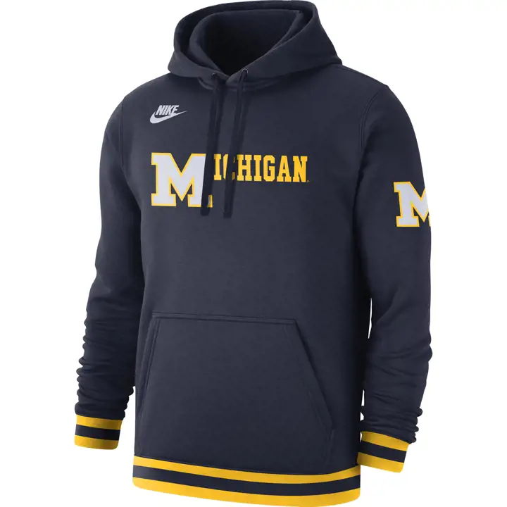 MichiganW NCAA Sweat-shirt à capuche rétro 21 BLEU MARINE/BLC