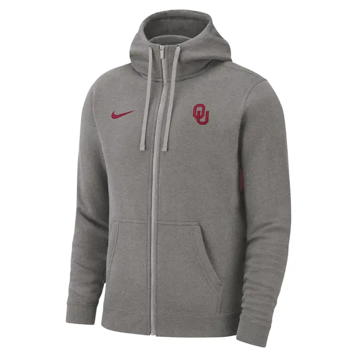 Sweat à capuche zippé club NCAA OKLAHOMA SOONERS 21 GRIS