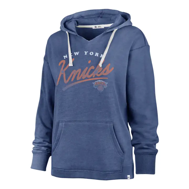 New York Knicks NBA Sweat à capuche femme Cross Script Emerson 21 Blu