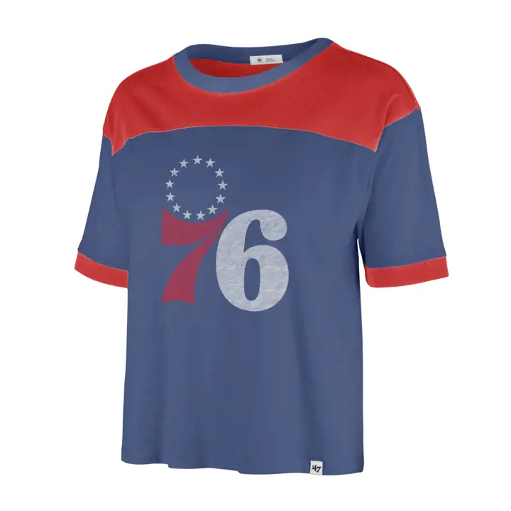 T-shirt Billie Premier NBA des 76ers de Philadelphie pour femme 21 bleu/re