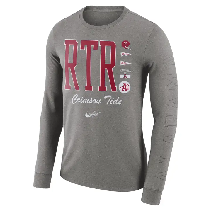 ALABAMA CRIMSON TIDE NCAA Crew Cuff Manches Longues T-Shirt 21 GRIDFNC