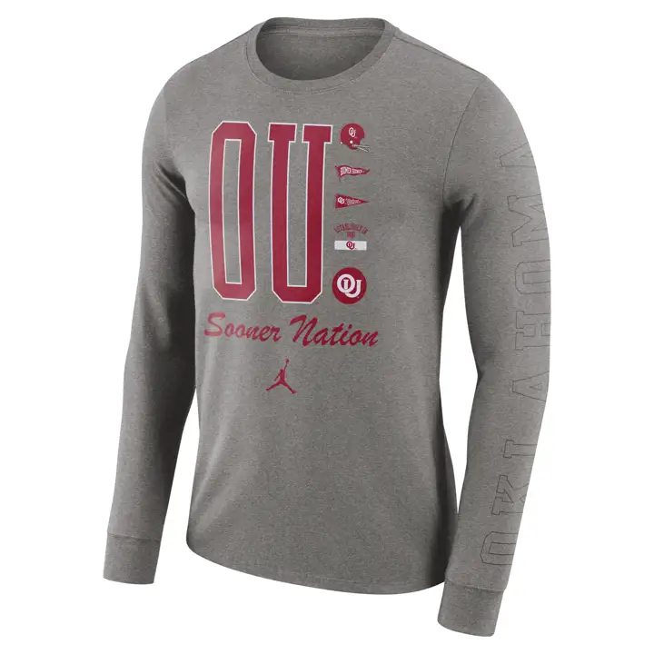 T-shirt à manches longues et poignets ras du cou OKLAHOMA SOONERS NCAA 21 DKGRY