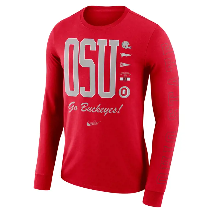 T-shirt à manches longues OHIO STATE BUCKEYES NCAA Crew Cuff 21 ROUGE