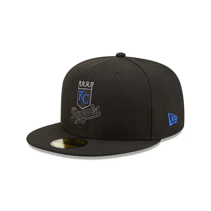 Casquette KANSAS CITY ROYALS MLB BLACKOUT POP UV 59FIFTY noire/bleue
