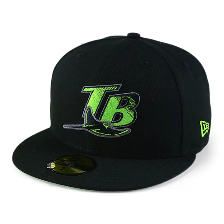 TAMPA BAY RAYS MLB BLACKOUT POP UV 59FIFTY noir/citron vert