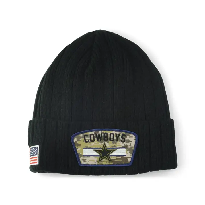 Dallas Cowboys 21 NFL STS Bonnet tricoté à revers noir