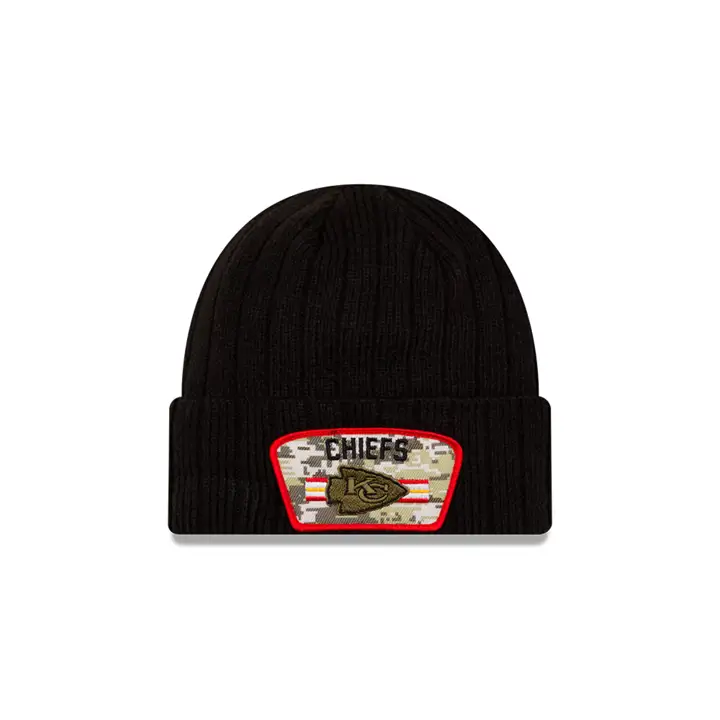 Kansas City Chiefs 21 NFL STS Bonnet en tricot avec revers noir