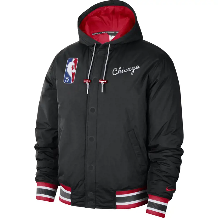 Veste à capuche avec boutons-pression CHICAGO BULLS NBA CTS Moment BLK