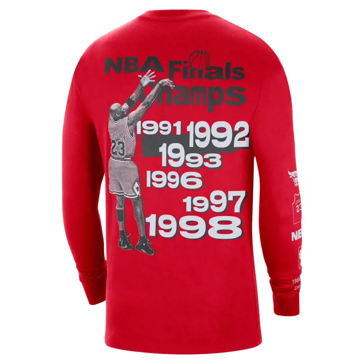 T-shirt à manches longues CHICAGO BULLS NBA CTS Moment ROUGE