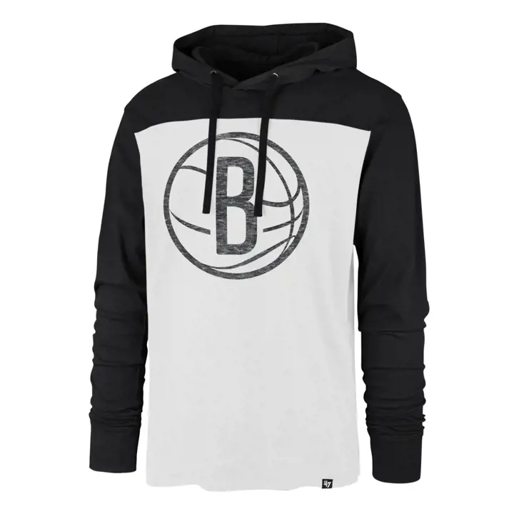 T-shirt à capuche Brooklyn Nets NBA Wooster noir/blanc