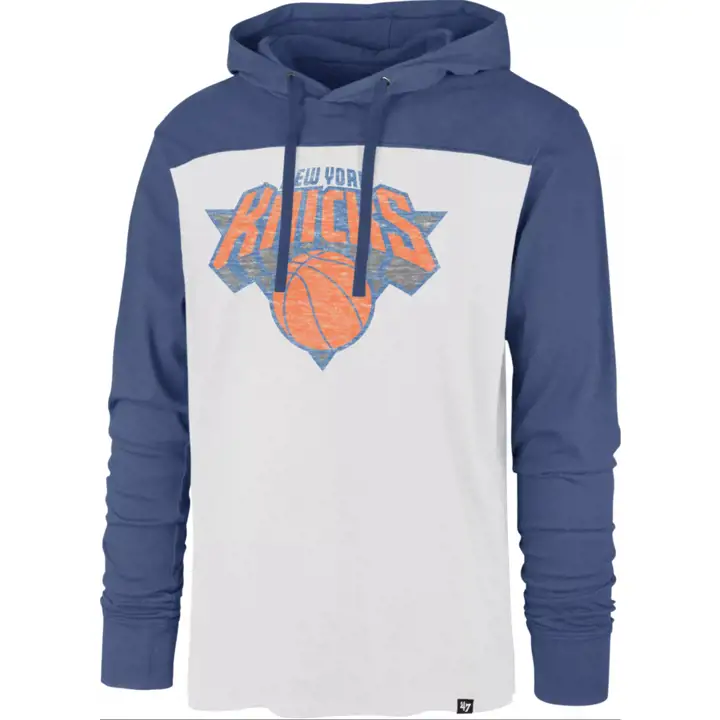 T-shirt à capuche New York Knicks NBA Wooster bleu/blanc
