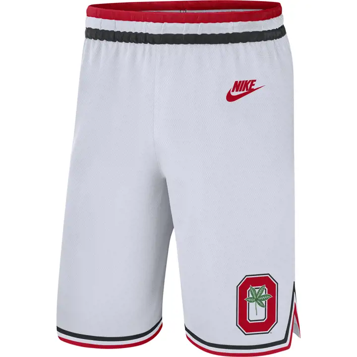 Short Rétro de Basketball Réplique NCAA Ohio State Buckeyes BLANC