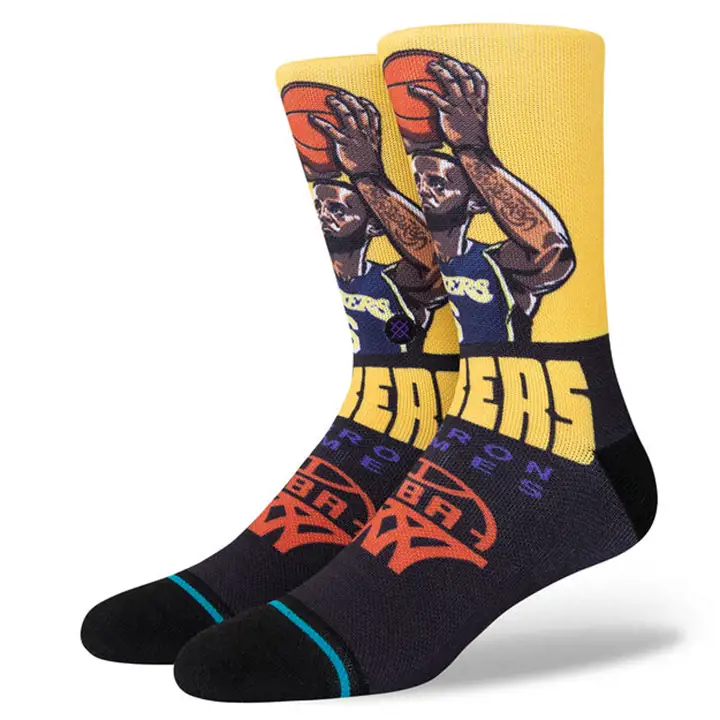 Chaussettes d'équipage de joueur classé LA LAKERS LeBron James GL