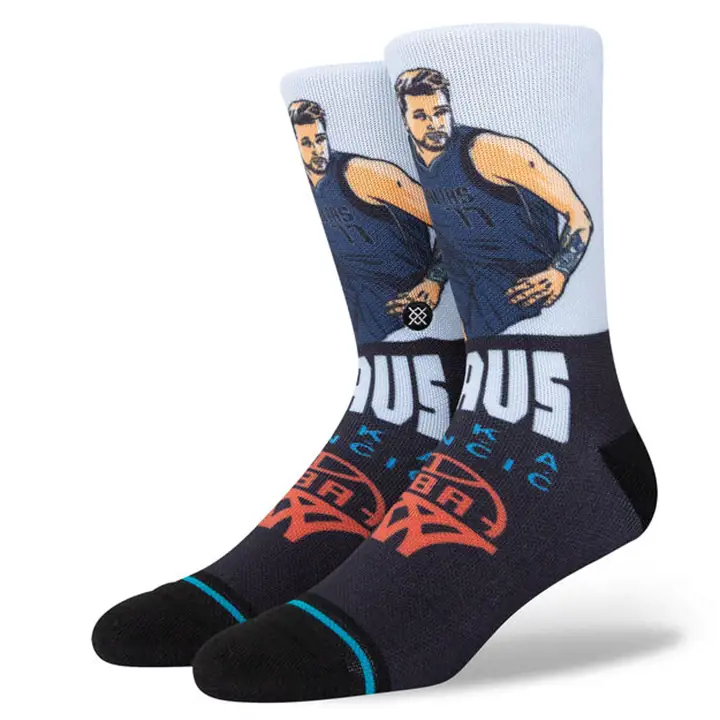 Chaussettes d'équipage MAVS Graded Player Luka Doncic GRY