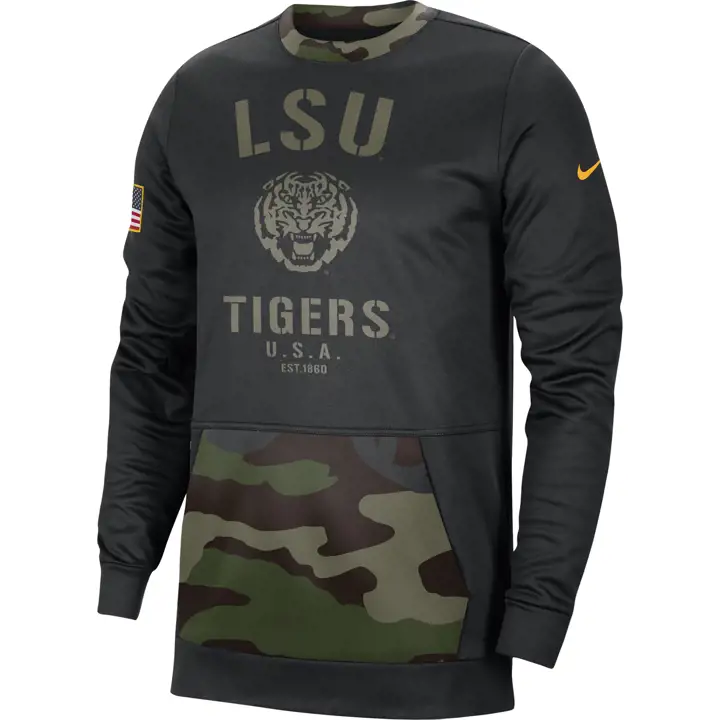 Sweat-shirt L.S.U. NCAA Military Crew 21 CAMO