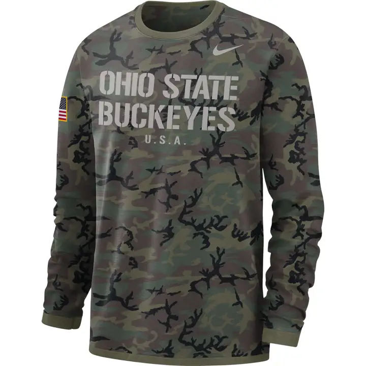 T-shirt manches longues NCAA Militaire Ohio State Buckeyes 21 CAMO
